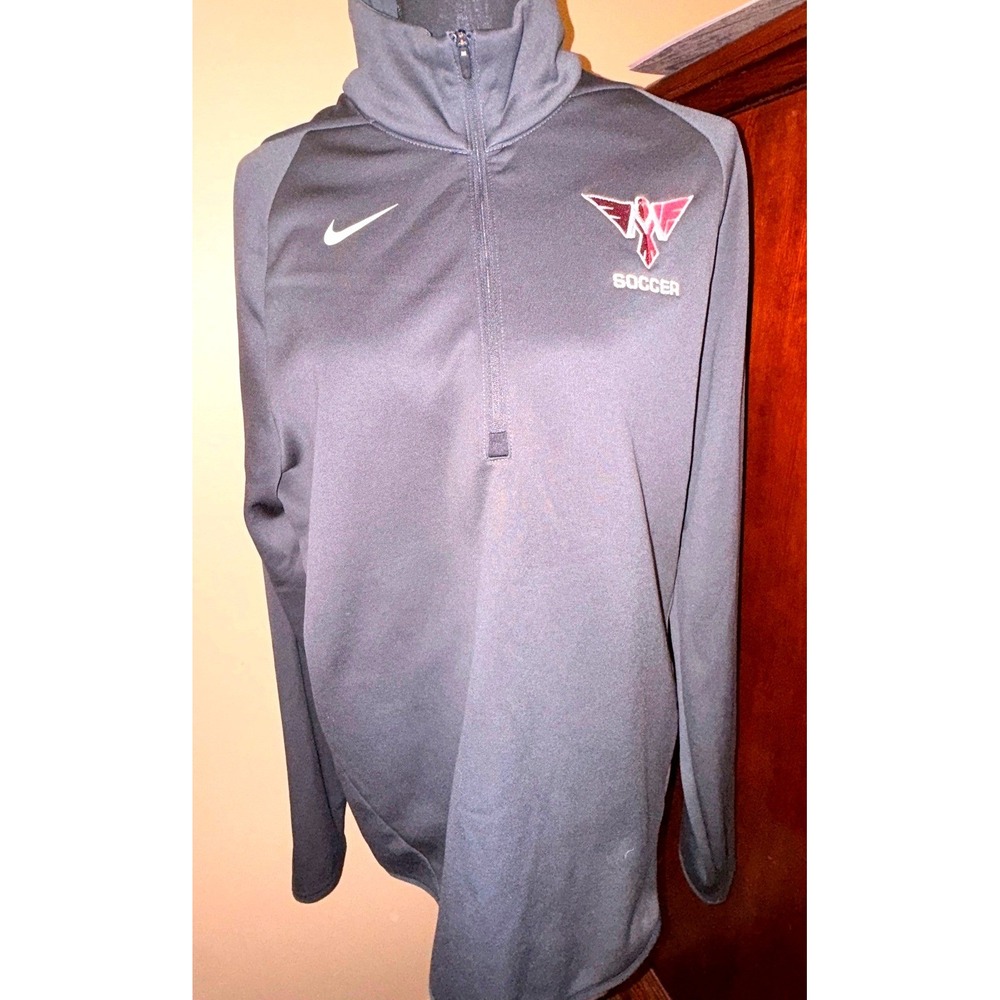 Nike Dri-FIT Soccer Pullover Men M Grey Excellent Quarter Zip